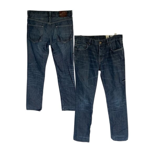 AllSaints Men's Blue Spitalfields Button Fly Cotton Jeans Size 32 - 47518 - Picture 1 of 12